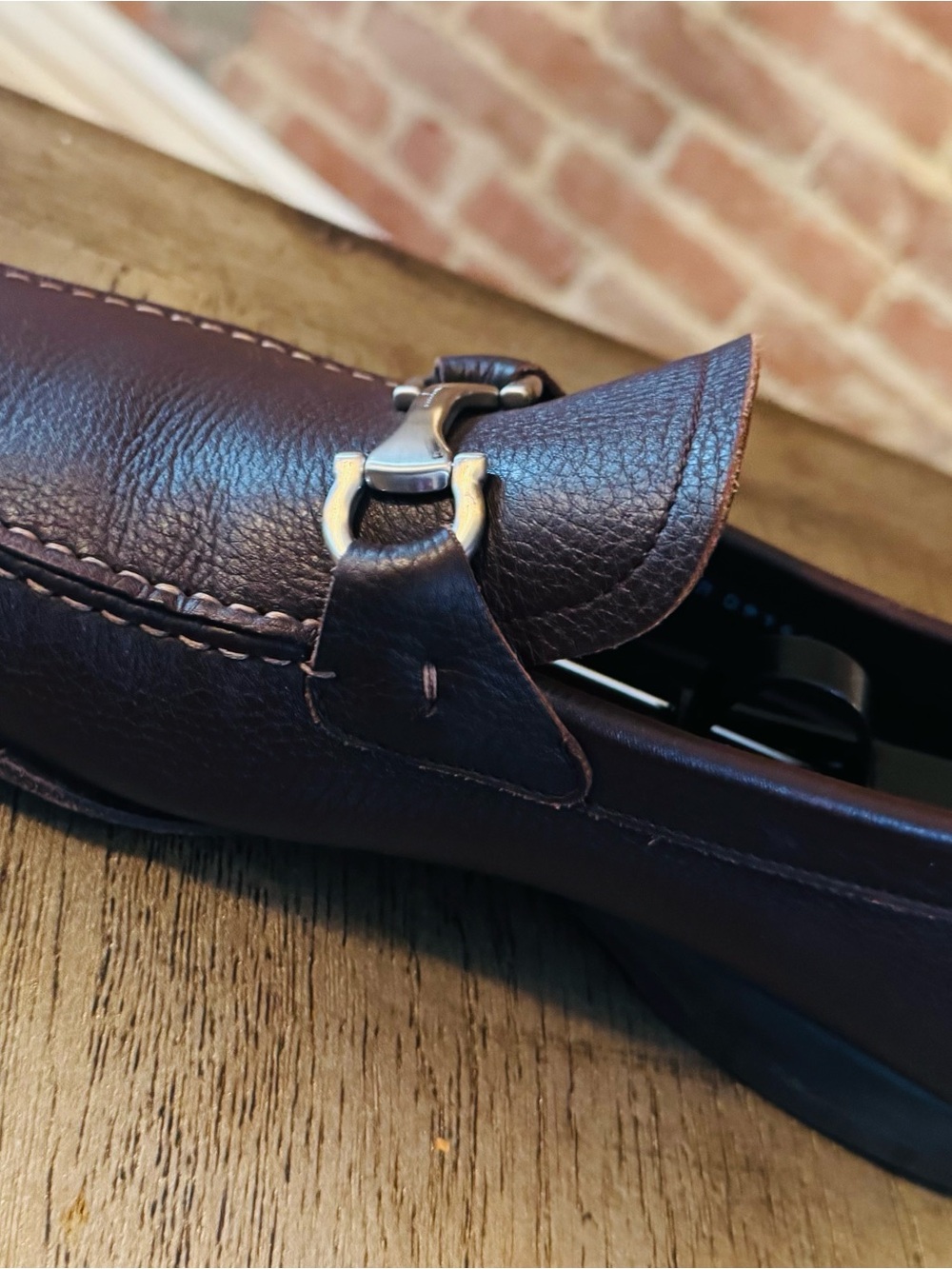 Salvatore Ferragamo Men's Dark Brown Leather Bit Loafers - Picture 11 of 11
